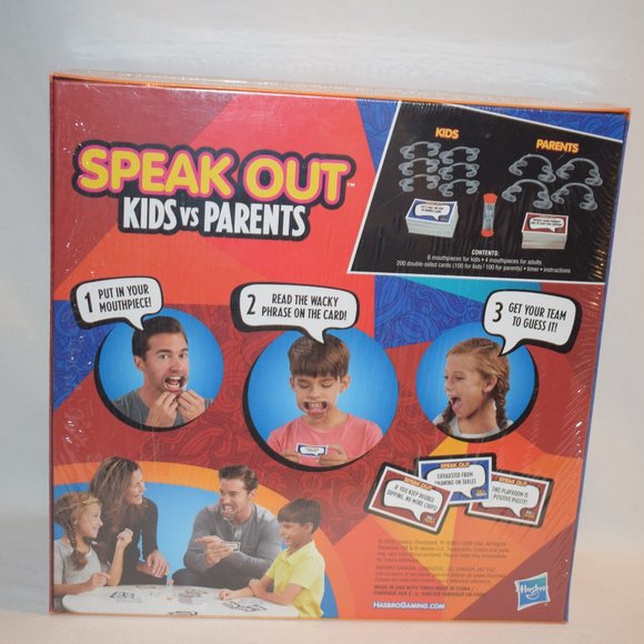 New Sealed 2016 Hasbro Speak Out Game Kids vs Parents 10 Mouthpieces - Picture 2 of 2